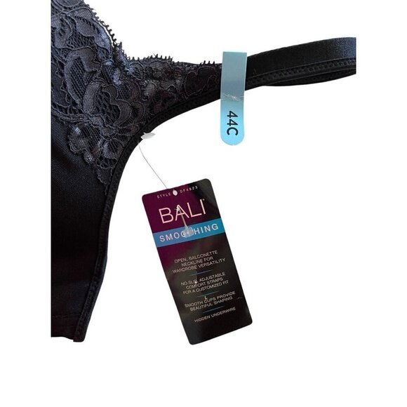 Bali Smoothing TS Tru Support Black Lace Underwire Bra Size 44C NWT - Picture 5 of 6